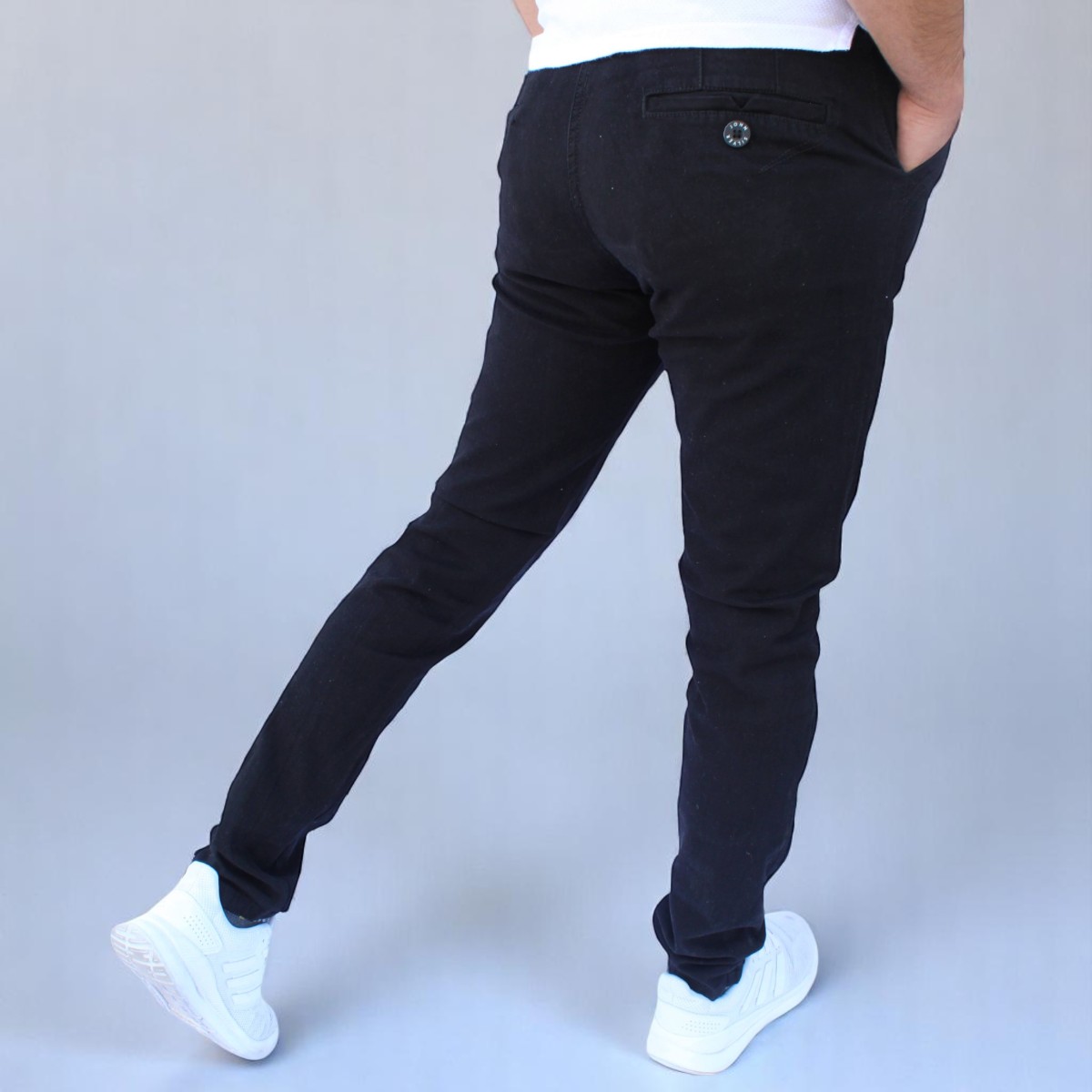 Foto 3 pulgar | Pantalón Skinny De Gabardina Negro John Silver