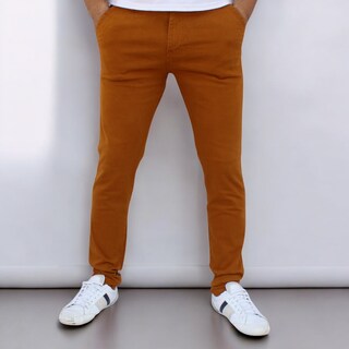 Foto 1 | Pantalón Skinny De Gabardina Mostaza John Silver