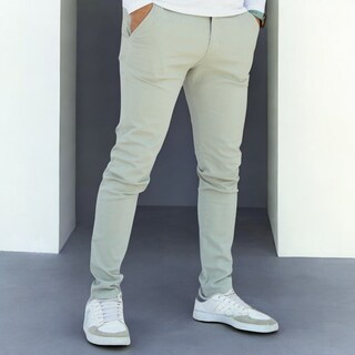 Foto 2 | Pantalón Skinny De Gabardina Verde Olivo John Silver