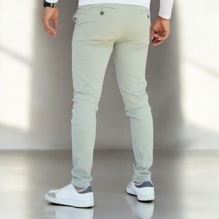 Foto 3 | Pantalón Skinny De Gabardina Verde Olivo John Silver
