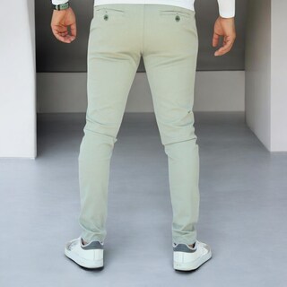 Foto 4 | Pantalón Skinny De Gabardina Verde Olivo John Silver