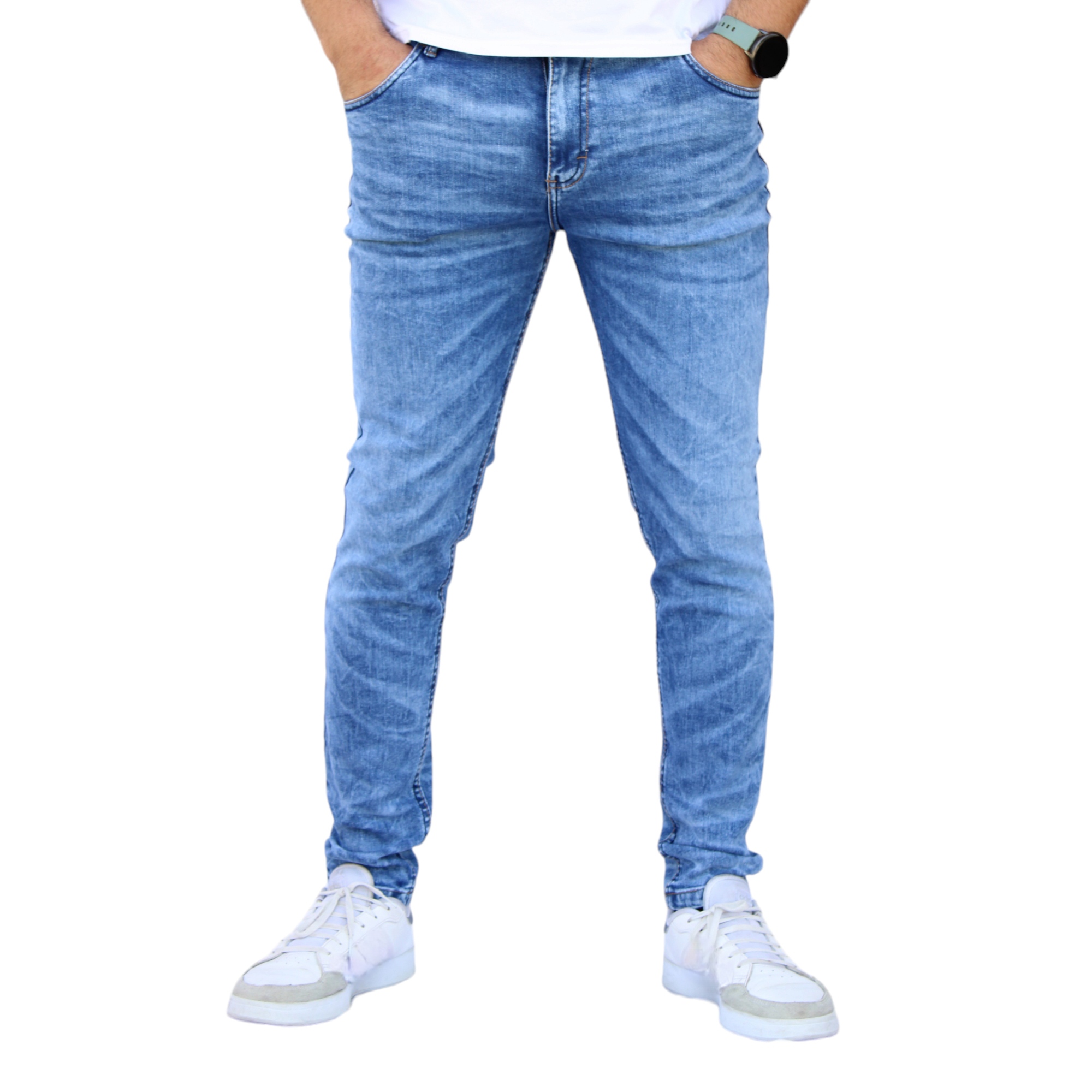Pantalón Skinny De Mezclilla Mod 2 Laser Azul Froster Claro John Silver
