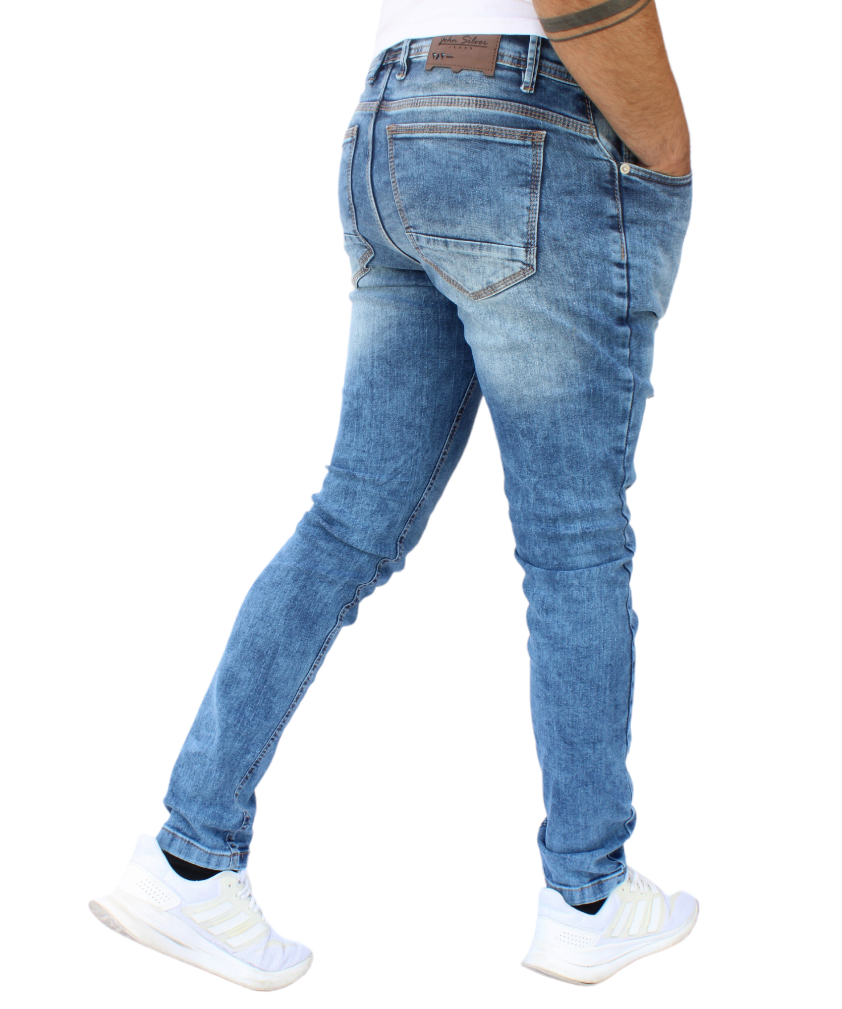 Foto 4 pulgar | Pantalón Skinny De Mezclilla Mod 1 Azul Acero Demo  John Silver