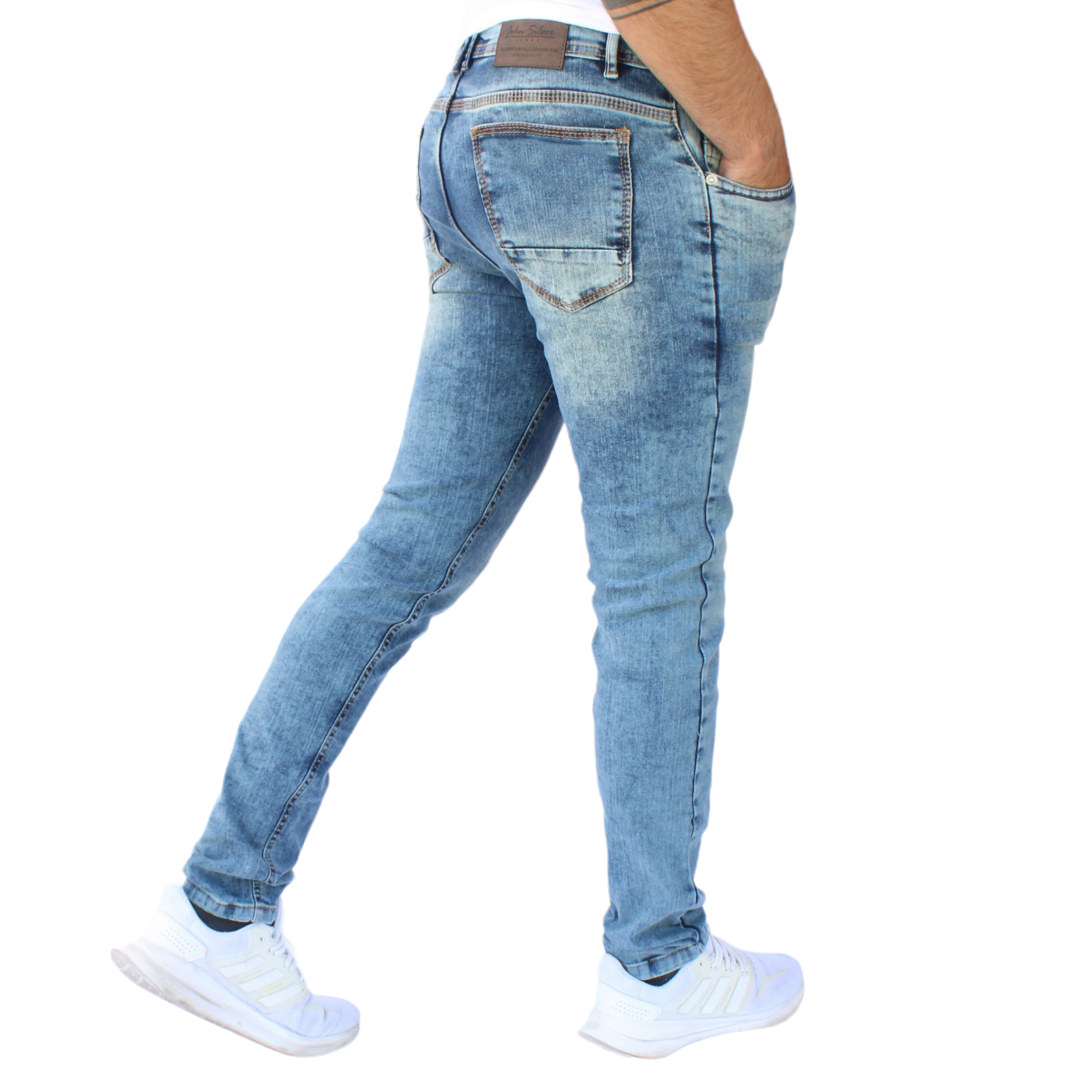 Foto 2 | Pantalón Skinny De Mezclilla Mod 1 Azul Verdoso Batick   John Silver