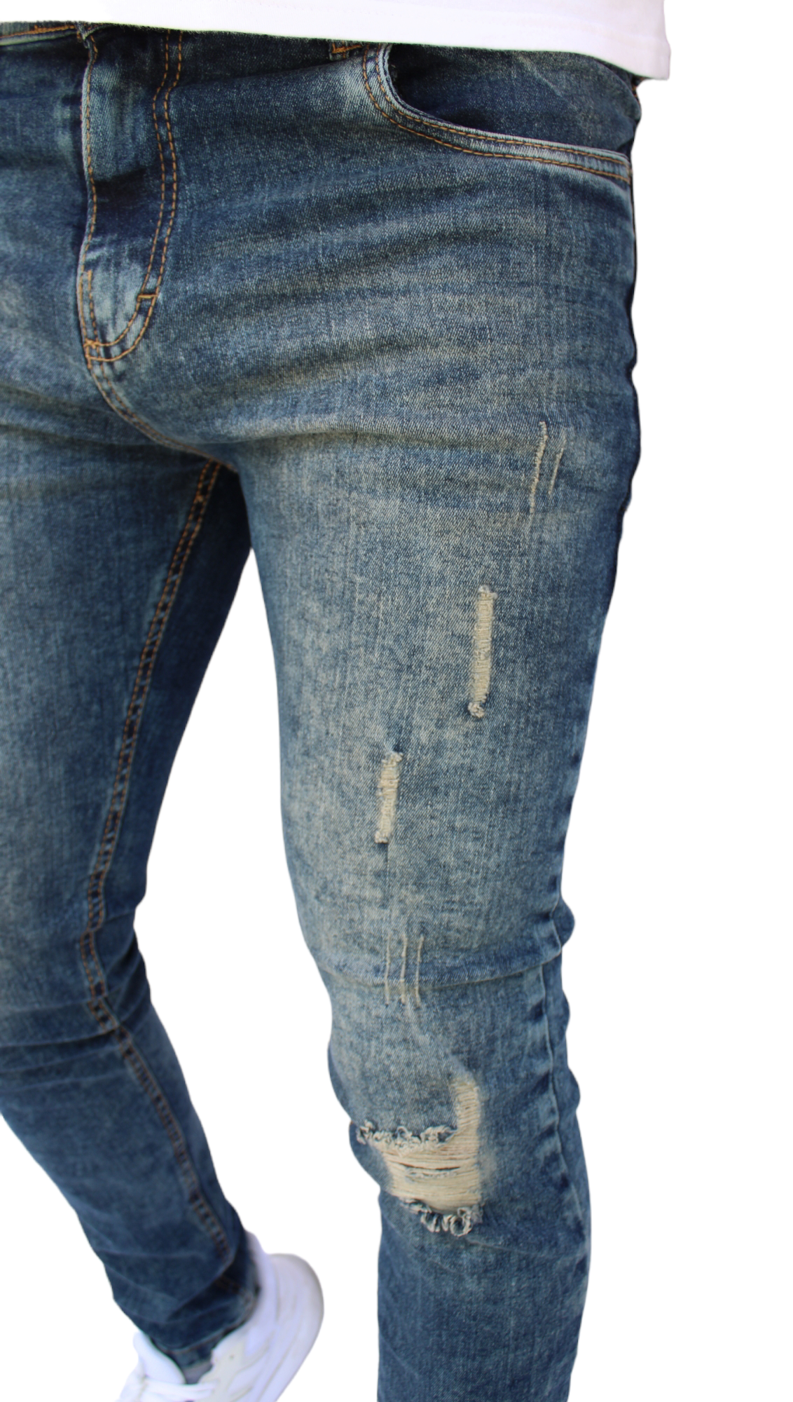 Foto 2 pulgar | Pantalón Skinny De Mezclilla Mod 1 Azul Verdoso Demo   John Silver