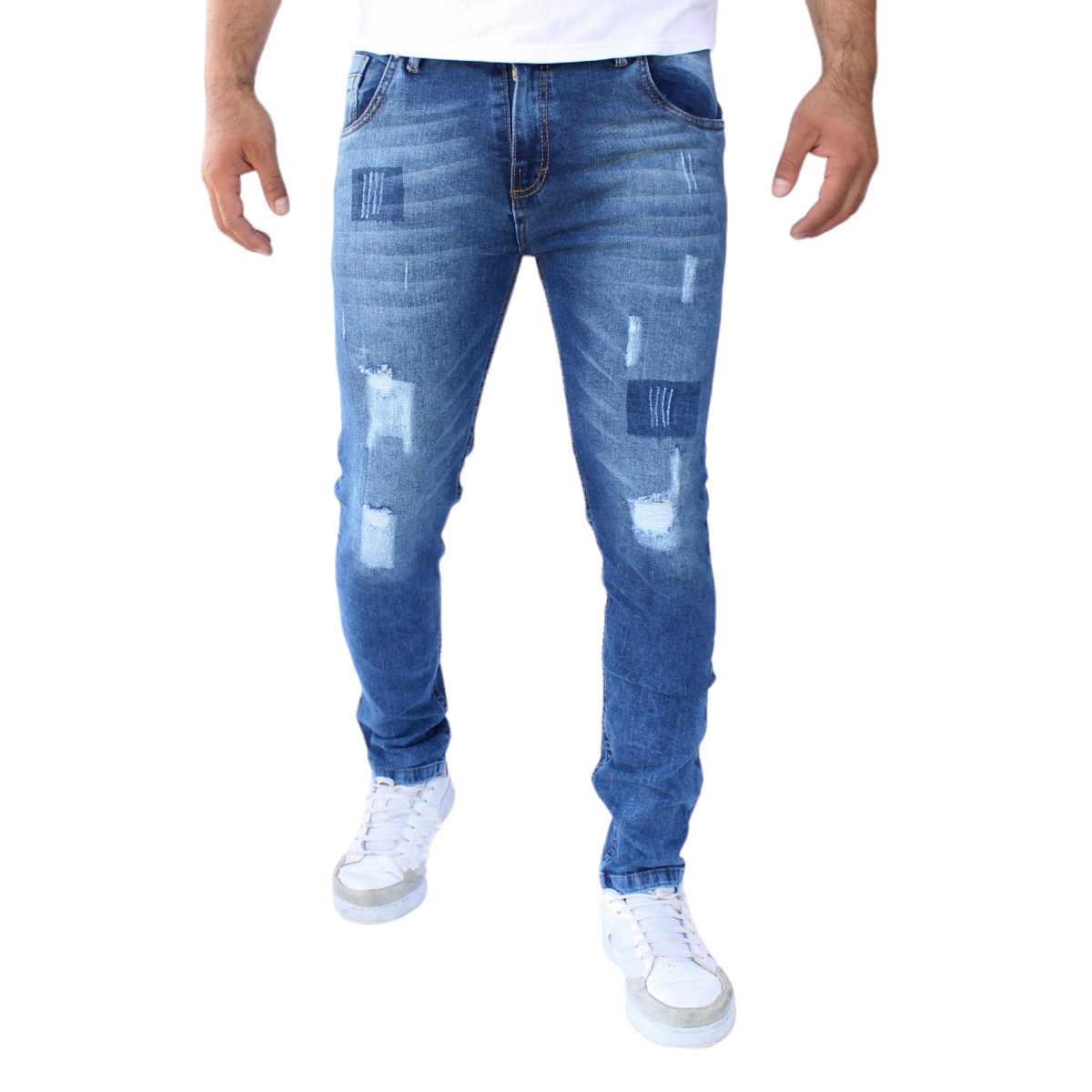 Pantalón Skinny De Mezclilla Mod 1 Stone Parche John Silver