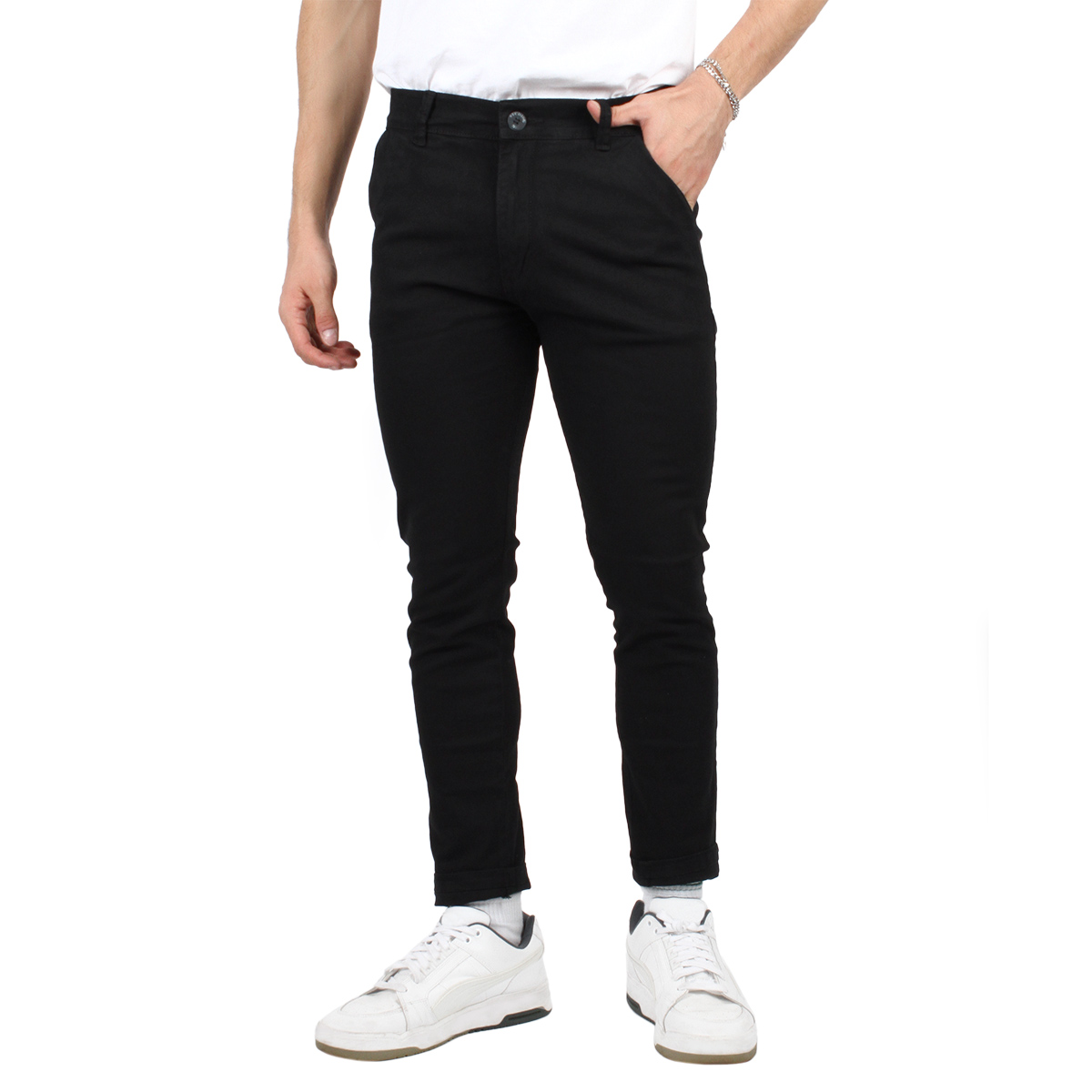 Foto 2 pulgar | Pantalón De Hombre De Gabardina Casual Strech Skinny