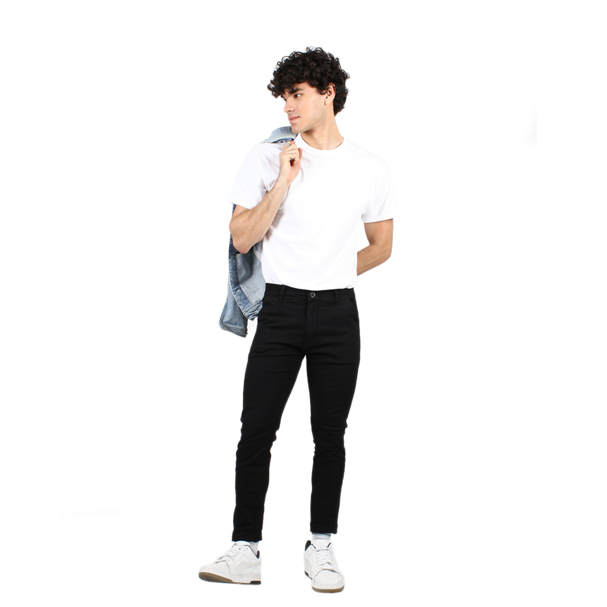 Foto 6 pulgar | Pantalón De Hombre De Gabardina Casual Strech Skinny