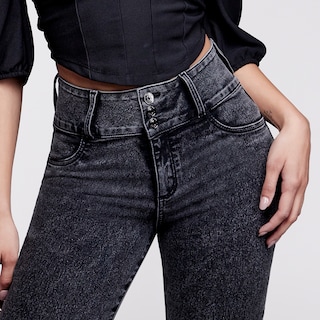 Foto 2 | Jeans Mujer Super Skinny Cintura Alta Push Up 2144gris