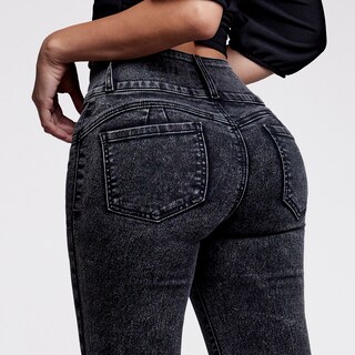 Foto 3 | Jeans Mujer Super Skinny Cintura Alta Push Up 2144gris