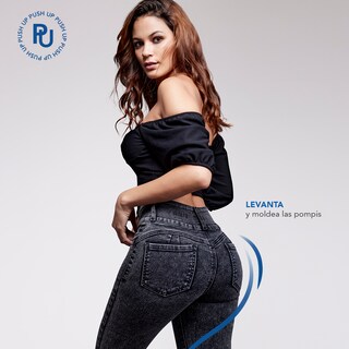 Foto 5 | Jeans Mujer Super Skinny Cintura Alta Push Up 2144gris