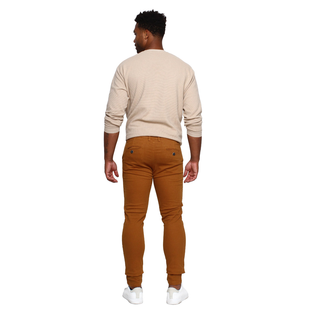 Foto 4 pulgar | Pantalón De Hombre Gabardina Skinny Dorado