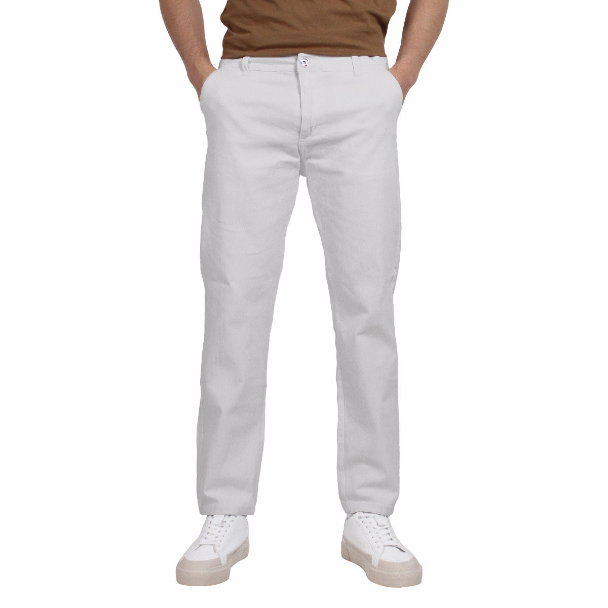 Pantalón De Hombre Gabardina Skinny Plateado