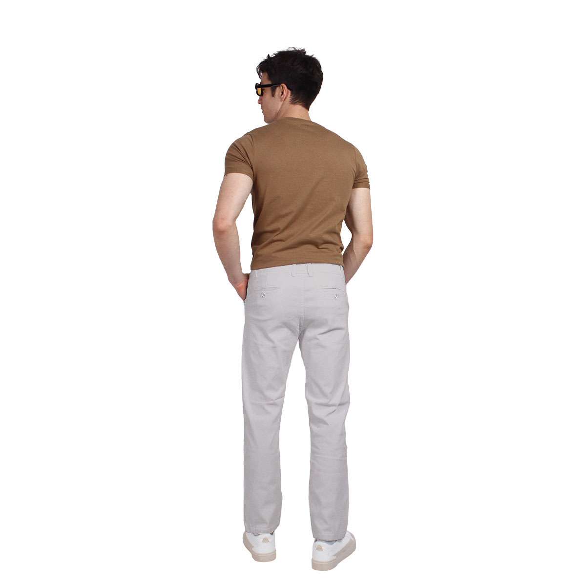 Foto 4 pulgar | Pantalón De Hombre Gabardina Skinny Plateado