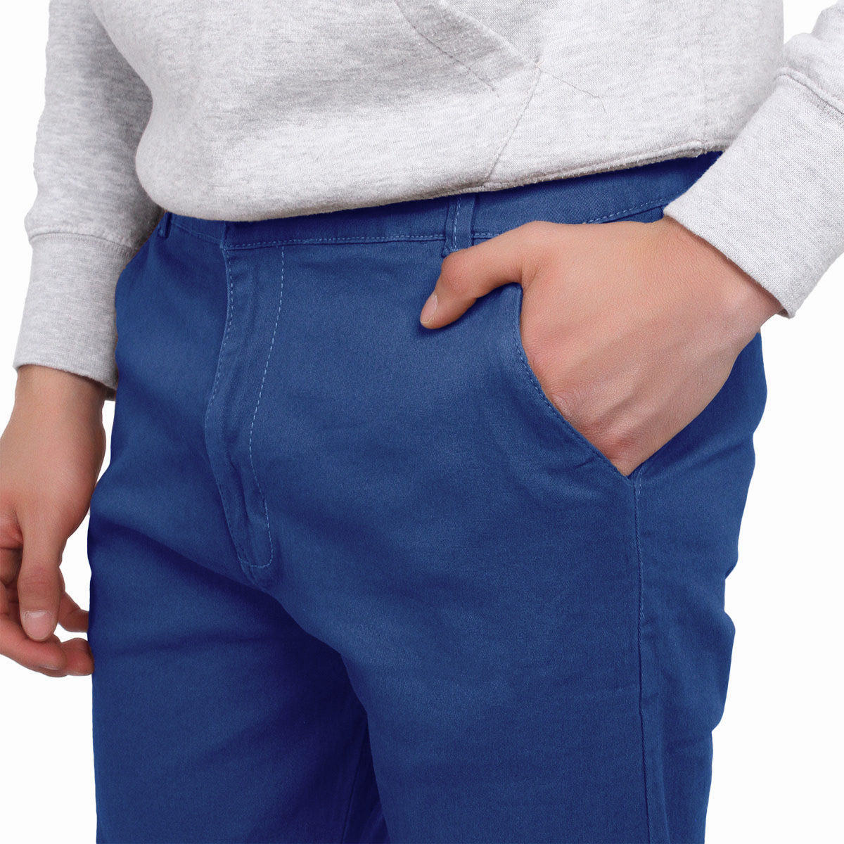 Foto 3 pulgar | Pantalón De Hombre De Gabardina Casual  Skinny Azul Pizarra