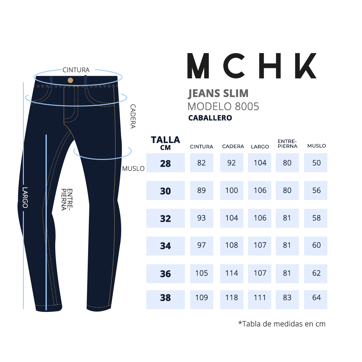 Foto 6 pulgar | Jeans Slim Mchk color Azul para Hombre