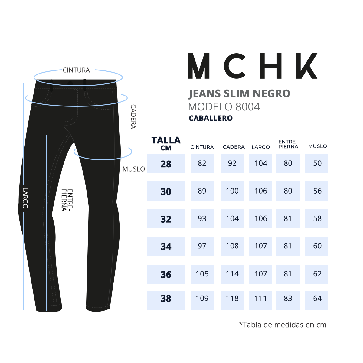 Foto 6 | Jeans Slim Mchk color Negro para Hombre