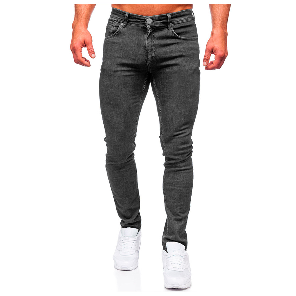 Jeans Shendy Vendy Slim Fit Mezclilla Stretch Color Gris Para Caballero