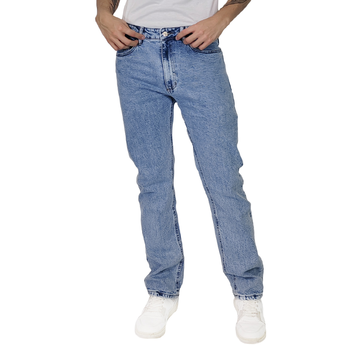 Jeans de Mezclilla MCHK 8024 Azules Slim Mile Tiro Alto para Caballero