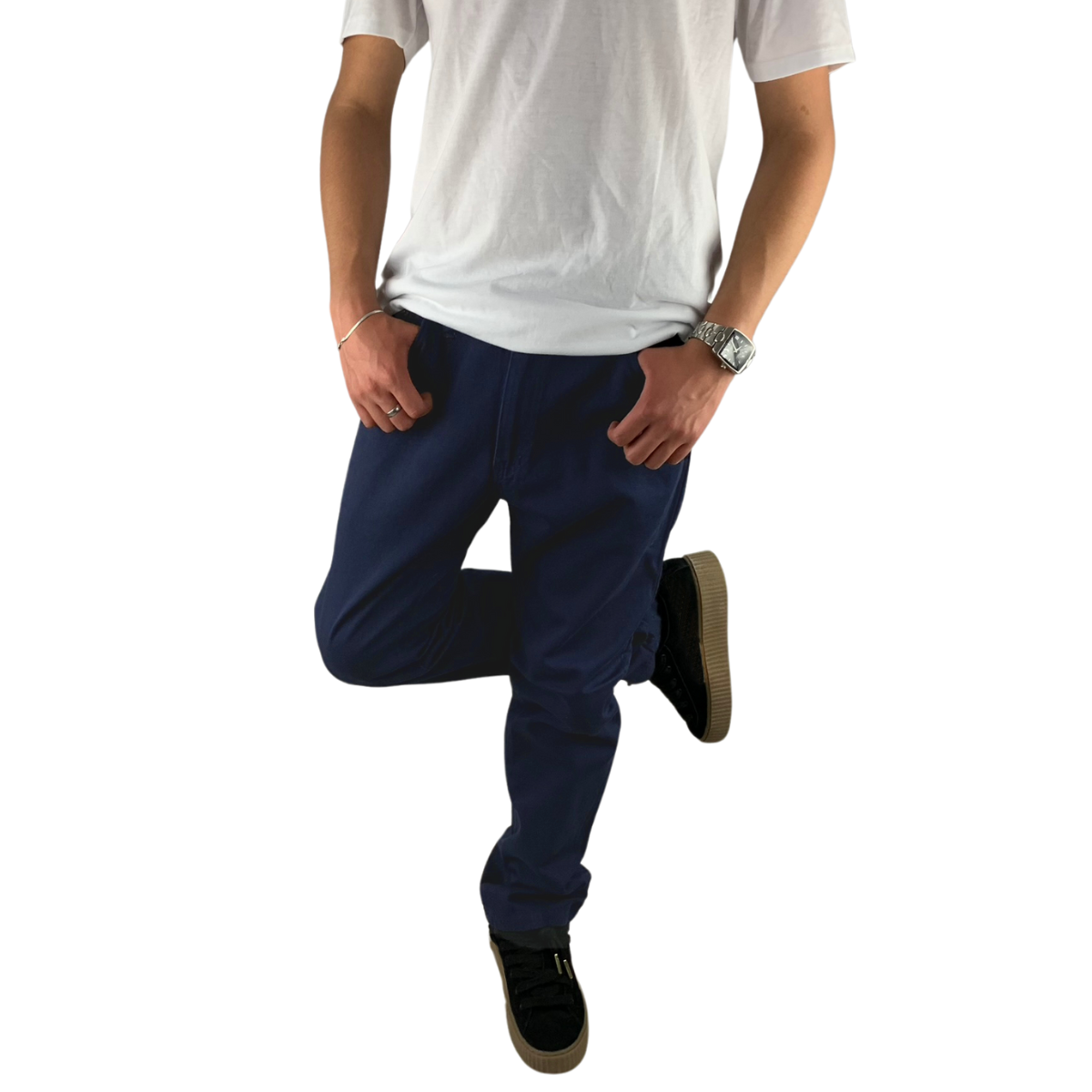 Foto 4 pulgar | Pantalón Slim Gabardina Indutex Y Moda Azul Para Hombre