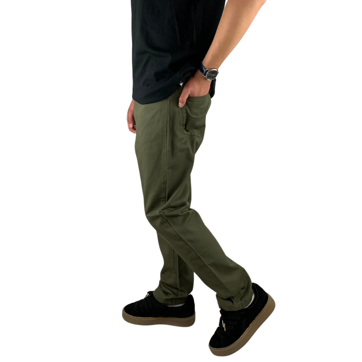 Foto 5 pulgar | Pantalón Slim Gabardina Indutex Y Moda Verde Para Hombre