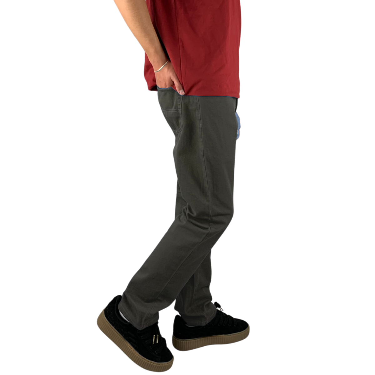 Foto 4 pulgar | Pantalón Slim Gabardina Indutex Y Moda Gris para Hombre