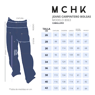 Foto 7 | Jeans De Mezclilla Mchk Corte Carpintero, Diseño De Bolsas. Para Hombre. Color Azul. Modelo 8063