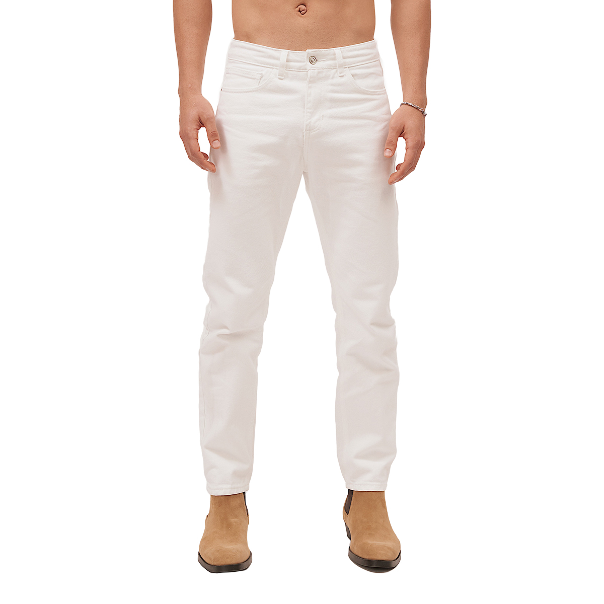 Foto 2 pulgar | Jeans De Mezclilla Mchk Corte Cropped. Para Hombre. Color Blanco. Modelo 8062