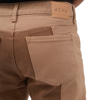 Foto 5 | Jeans De Mezclilla Mchk. Cropped, Diseño Bicolor, Color Tabaco Y Arena. Para Hombre. Modelo 8067