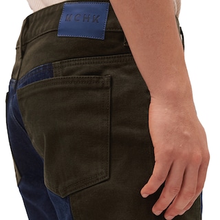 Foto 5 | Jeans De Mezclilla Mchk. Cropped, Diseño Bicolor, Color Militar Y Azul. Para Hombre. Modelo 8070