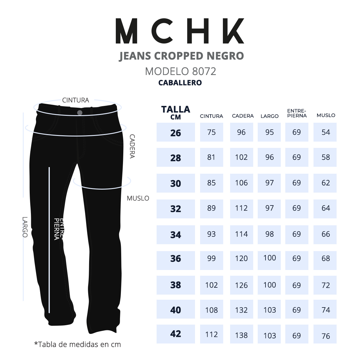 Foto 7 pulgar | Jeans de Mezclilla Mchk Cropped 8072 Negros para Hombre