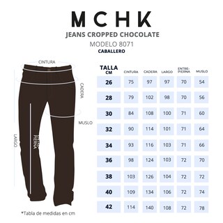 Foto 5 | Jeans de Mezclilla Mchk Cropped 8071 Cafés para Hombre