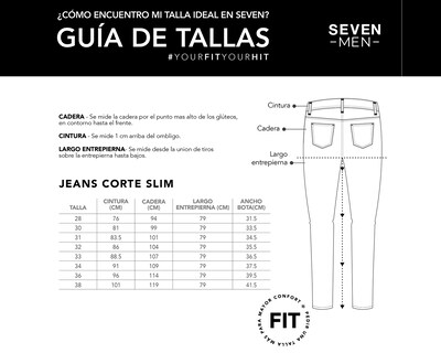 Foto 5 | Jeans Mezclilla Hombre Pantalon Slim Cintura Regular Seven Jeans