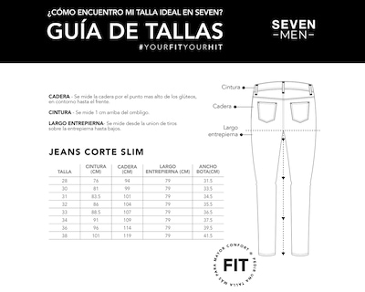 Foto 5 | Jeans Hombre Pantalon Mezclilla Slim Cintura Regular Seven Jeans