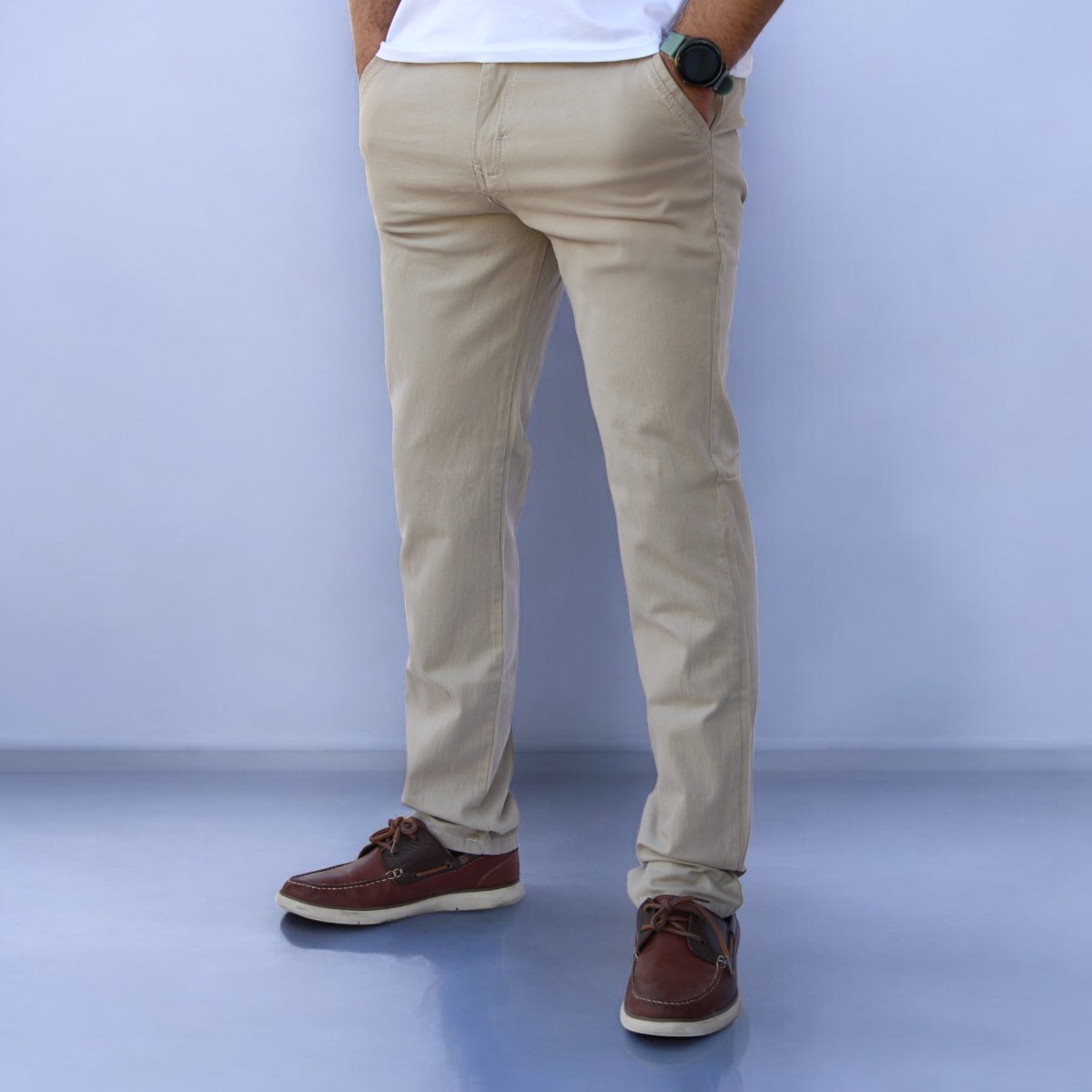 Foto 3 pulgar | Pantalón Slim Fit Gabardina Arena