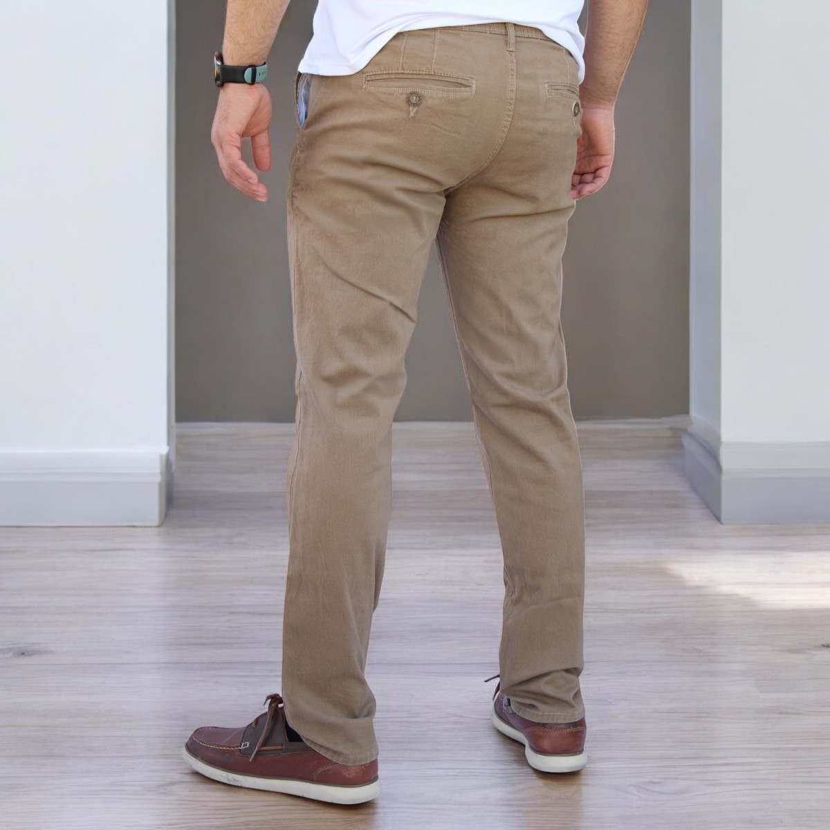 Foto 3 | Pantalón Slim Fit Gabardina Caqui