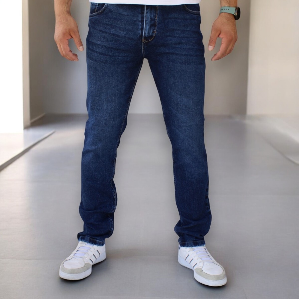 Foto 2 pulgar | Pantalón Slim Fit Mezclilla Azul Petroleo