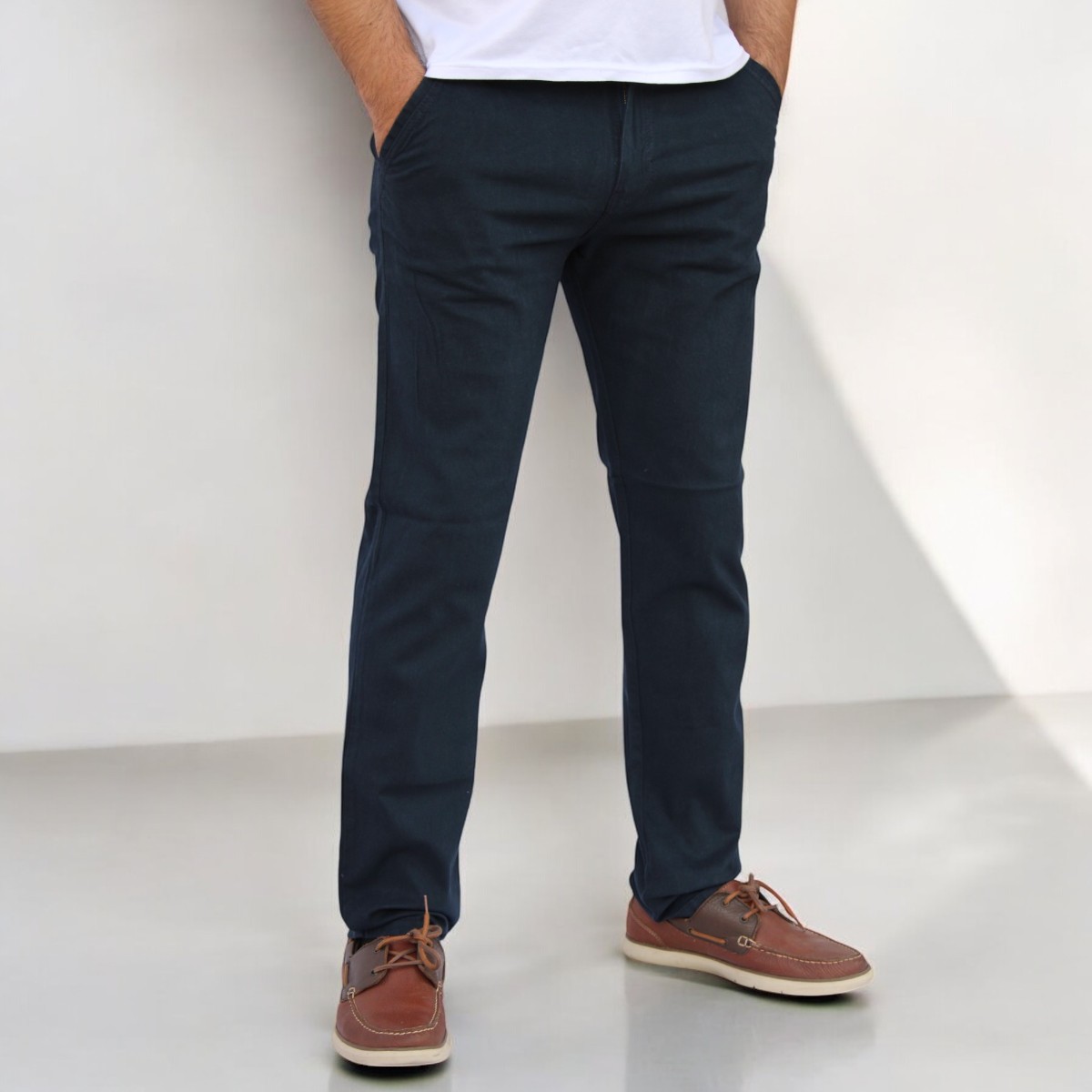 Foto 2 pulgar | Pantalón Slim Fit Gabardina Marino