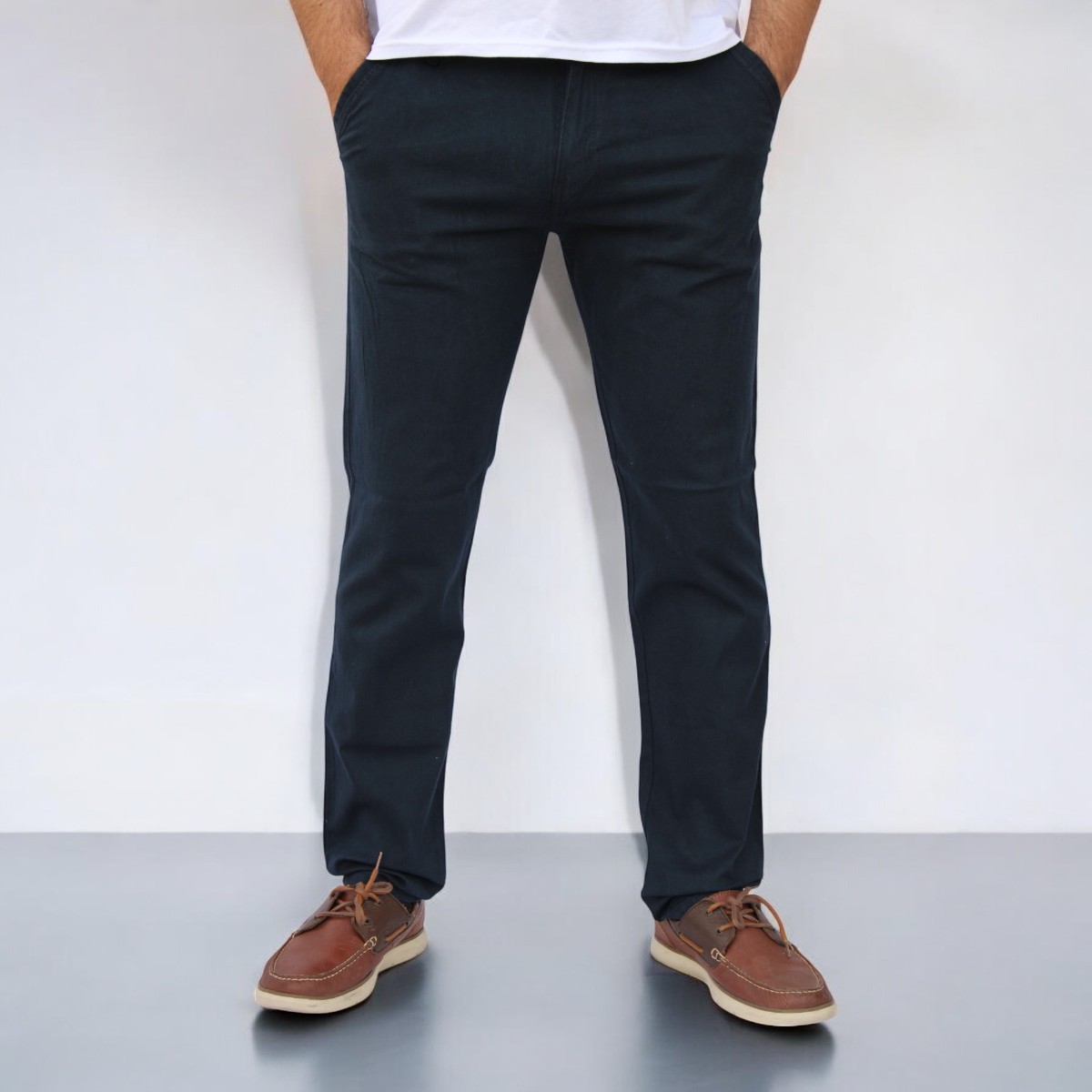 Foto 3 pulgar | Pantalón Slim Fit Gabardina Marino