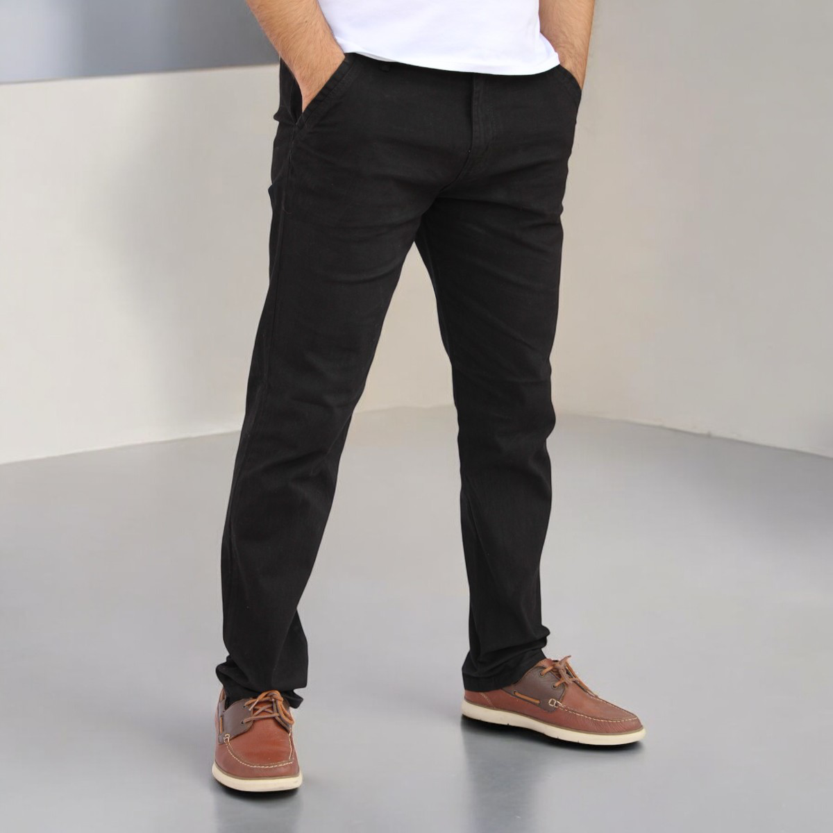 Foto 3 pulgar | Pantalón Slim Fit Gabardina Negro