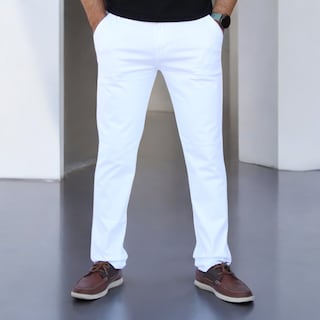 Foto 1 | Pantalón Slim Fit Gabardina Blanco