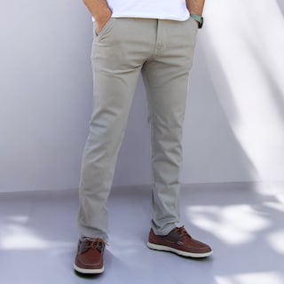 Foto 2 | Pantalón Slim Fit Gabardina Gris Claro