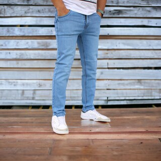 Foto 2 | Pantalon Slim Fit Mezclilla Azul Claro