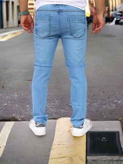 Foto 3 | Pantalon Slim Fit Mezclilla Azul Claro