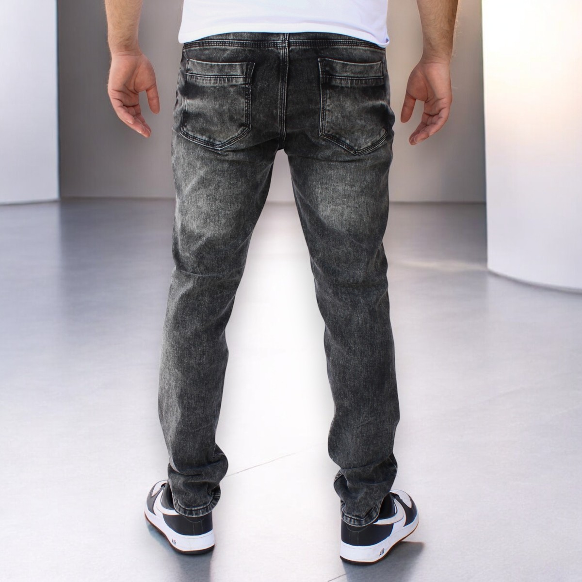 Foto 5 pulgar | Pantalón Slim Fit De Mezclilla Gris Obscuro