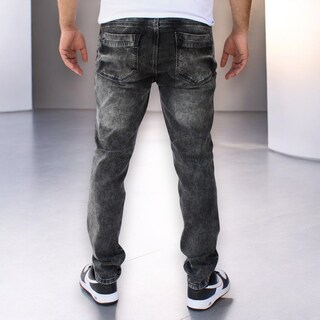Foto 4 | Pantalón Slim Fit De Mezclilla Gris Obscuro