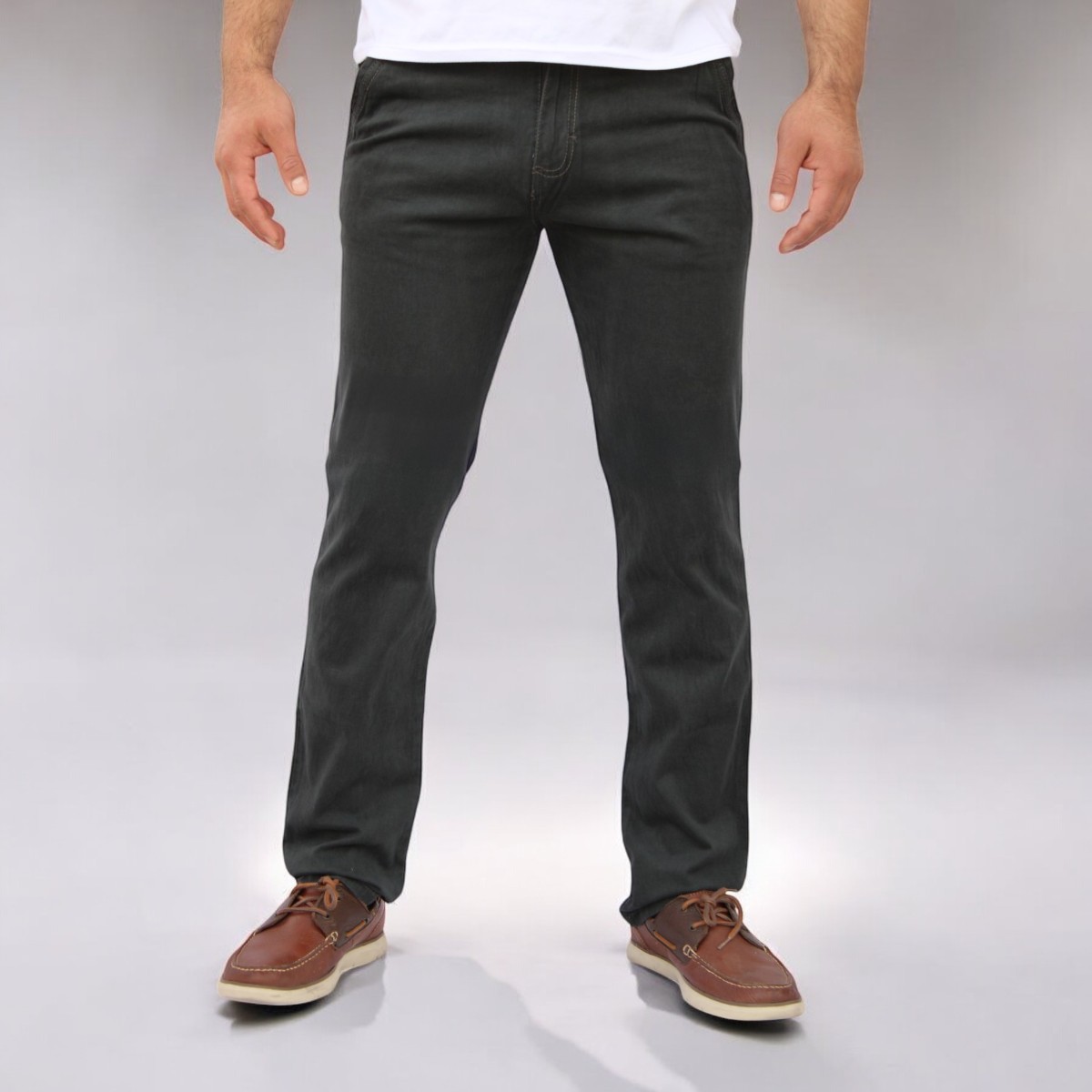 Foto 2 pulgar | Pantalón Slim Fit  Gabardina Gris Oscuro