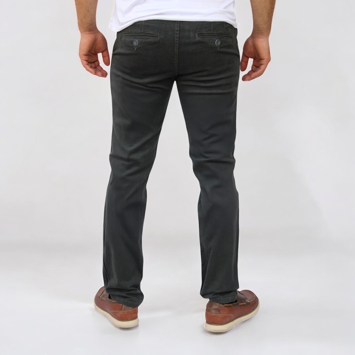 Foto 3 | Pantalón Slim Fit  Gabardina Gris Oscuro