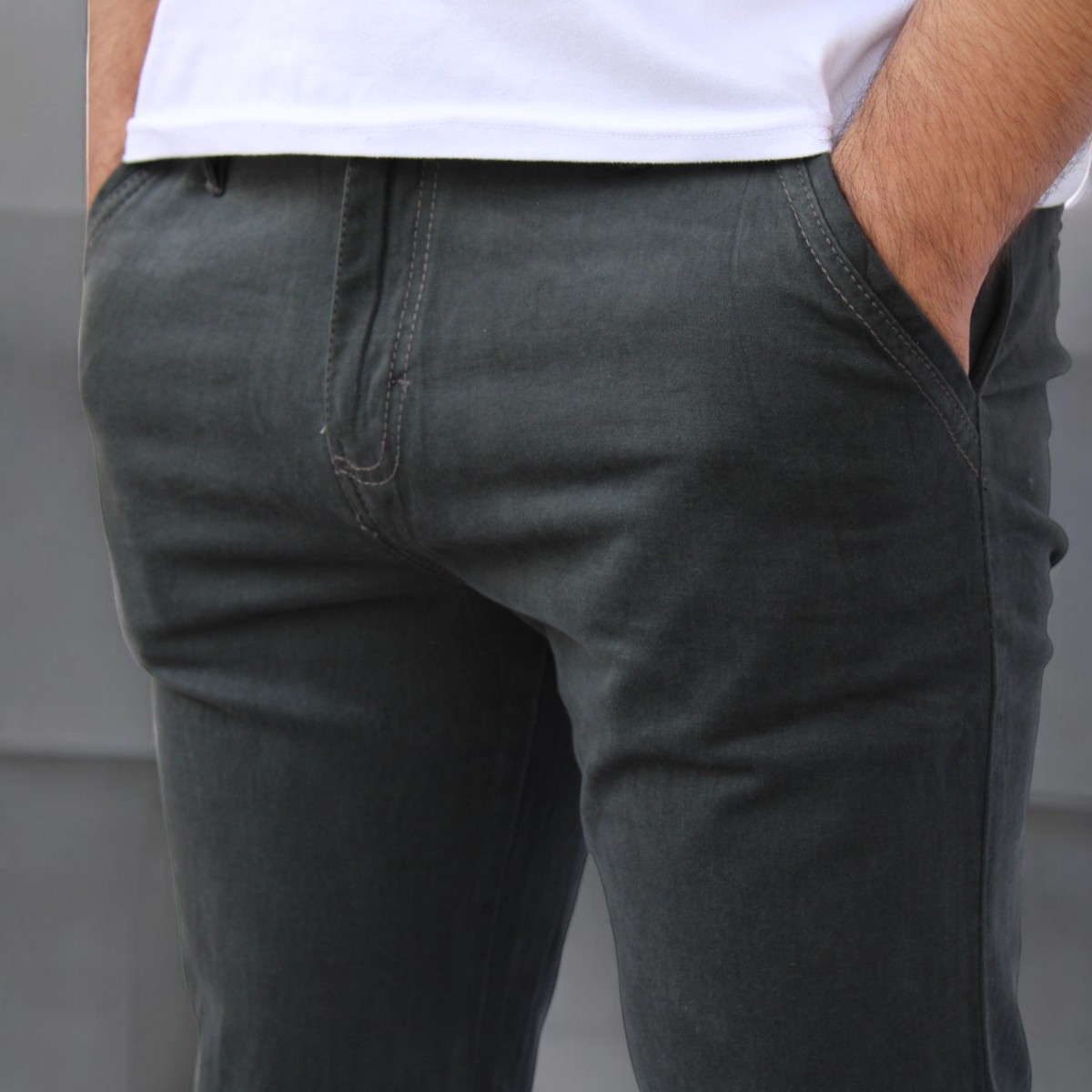 Foto 5 pulgar | Pantalón Slim Fit  Gabardina Gris Oscuro