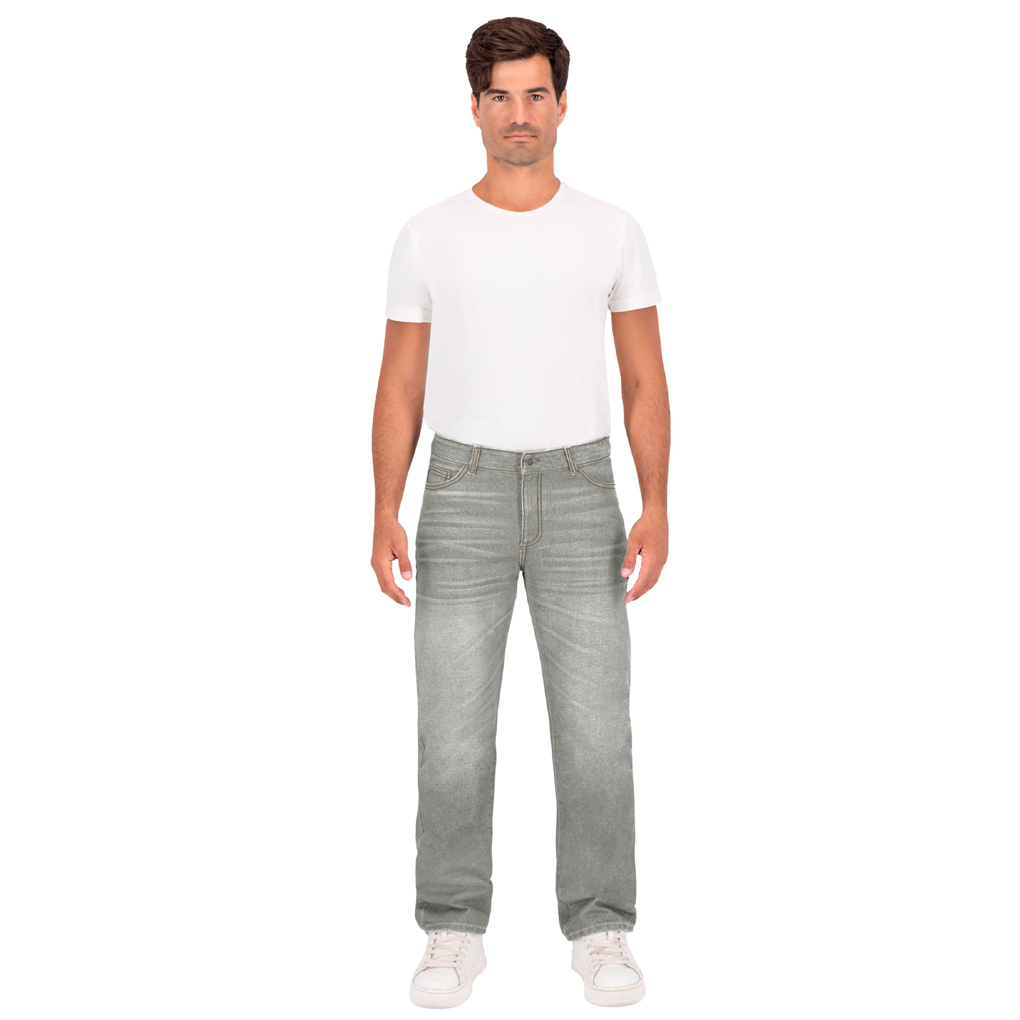 Foto 4 pulgar | Pantalón Slim Britos Jeans Hombre Mezclilla Gris 803776